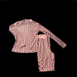 Pink long sleeve moon two piece.